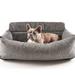 PupProtector Memory Foam Double Seat Dog Car Bed, 36" L X 18" W X 13" H, 36 IN, Grey