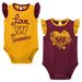 Girls Newborn & Infant Burgundy/Gold Washington Commanders Spread the Love 2-Pack Bodysuit Set