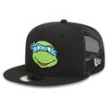 Men's New Era Black Teenage Mutant Ninja Turtles Happy Leonardo Trucker 9FIFTY Snapback Hat