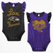 Girls Newborn & Infant Purple/Black Baltimore Ravens Spread the Love 2-Pack Bodysuit Set