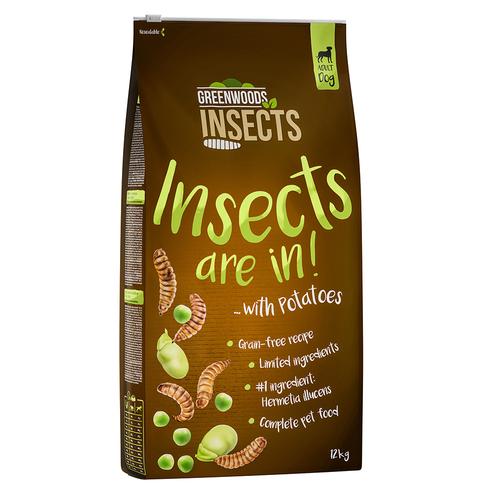 24 kg Insekten mit Kartoffeln, Erbsen und Favabohnen Greenwoods Insects Hundetrockenfutter