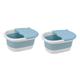 LALAFINA 2 Pcs Foldable Children's Foot Bath Portable Adult Bathtub Travel Baby Bathtub Bañera para Adulto Foot Soak Bath Tub Plastic Foot Wash Basin Child Foot Tub TPE Blue Aldult