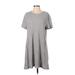 Billy Reid Casual Dress - Shift Crew Neck Short sleeves: Gray Print Dresses - Women's Size X-Small