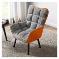 Mid Century Modern Armchair Accent Lounge Chair Leisure Sofa Chairs with Solid Wood Legs,Fabric Upholstered High Back Armchairs Lounge Chair Reading Chair for Living Room ( Color : Orange , Size : Wit