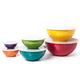 KOXIN-KARLU 6-Piece Nesting Melamine Mixing Bowl Set with Lids, Multicolor