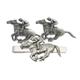 Horse Racing Pewter Cufflinks & Tie Bar Set Wedding Jewellery Novelty Gift Boxed TBC 187