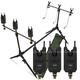 Carp Fishing Rod Pod & Swingers With 3 Bite Alarms Tone Volume & Sensitive Tackle