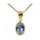 Beautiful Jewellery Company BJCÂ® Solid 9ct Yellow Gold Natural Blue Topaz Single Oval Solitaire Pendant 1.50ct & 9ct Yellow Gold Curb Necklace Chain (20 Inch Yellow Gold Necklace)