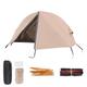 1/2 Person Foldable Camping Tent, 2-Layer Camping Sleeping Cot Tent Lightweight Outdoor Elevated Tent （Khaki）