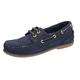 Catesby Womens Boat Shoes Deck Leather Nubuck Smooth Lightweight Trainers UK 4-8 (Navy/Yellow, Numeric_4)