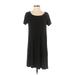 Joan Vass Casual Dress - A-Line: Black Solid Dresses - Women's Size X-Small