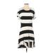 Ann Taylor LOFT Casual Dress - High/Low: Black Stripes Dresses - Women's Size 6