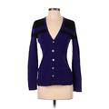 Lauren by Ralph Lauren Cardigan Sweater: Blue Color Block Sweaters & Sweatshirts - Women's Size P