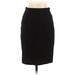 Ann Taylor Casual Pencil Skirt Knee Length: Black Print Bottoms - Women's Size 00 Petite