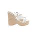 Gianni Bini Mule/Clog: Slip-on Platform Boho Chic White Print Shoes - Women's Size 10 - Open Toe