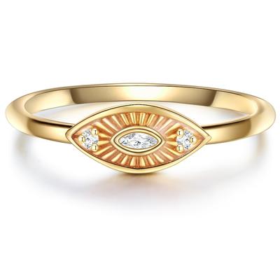 Glanzstücke München Ring Sterling Silber Zirkonia in Gelbgold 60 Damen Image