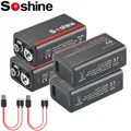 Soshine-Batterie lithium-ion aste USB 9V 500mAh faible décharge automatique Eddie ion durée de