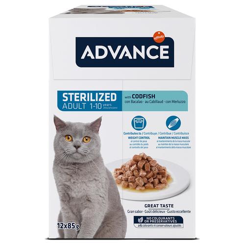 12x85g Advance Feline Sterilized Kabeljau Katzenfutter nass