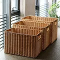 Woven Basket Rattan imitation Container Books Storage Clothes Closet Toy Sundries Organizer Kids