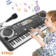 Kids Electronic Piano Keyboard Portable 61 Keys Organ with Microphone Education Toys Musical