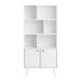 Milo Mid-Century Modern Bookcase with Six Shelves and Two Doors - Prepac Manufacturing WSBL-1418-1