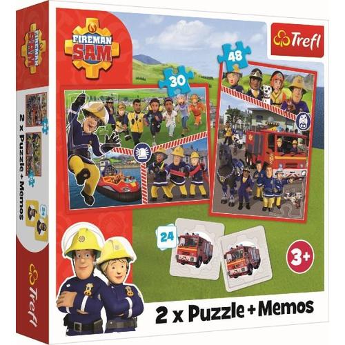 2 in 1 Puzzles + Memos Feuerwehrmann Sam - Trefl