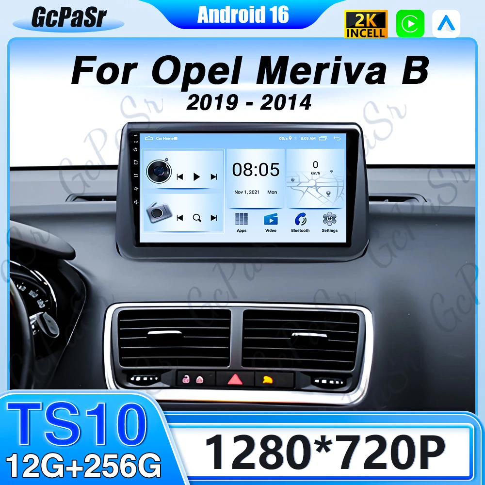 Android 16 Für Opel Meriva B 2009-2014 Auto Radio Multimedia Video Player Navigation GPS Android 13 Keine 2din dvd WIFI Image