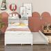 Twin Size Wooden Bed with Trundle,Bookcase and Storage Headboard