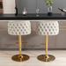 Swivel Barstools Adjusatble Seat Height, PU Upholstered Bar Stools with Tufted Back, for Home Pub and Kitchen Island, Set of 2