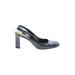 Kate Spade New York Heels: Pumps Chunky Heel Cocktail Party Black Print Shoes - Women's Size 7 - Round Toe