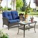 Pocassy 2-Piece Outdoor Sofa Couch with Coffee Table Set