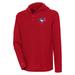 Men's Antigua Red Toronto Blue Jays Strong Hold Long Sleeve Henley Hoodie T-Shirt