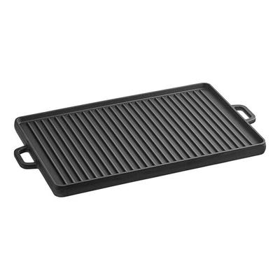Valor 24 1/2" x 14 1/2" Pre-Seasoned Reversible Cast Iron Griddle and Grill Pan with Handles
