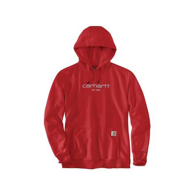 Carhartt Men's Force Relaxed Fit Lightweight Logo Graphic Hoodie, Red Barn SKU - 136756