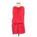 Amanda Uprichard Casual Dress - DropWaist High Neck Sleeveless: Red Print Dresses - Women's Size Small