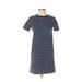 Madewell Casual Dress - Shift: Blue Color Block Dresses - Women's Size X-Small