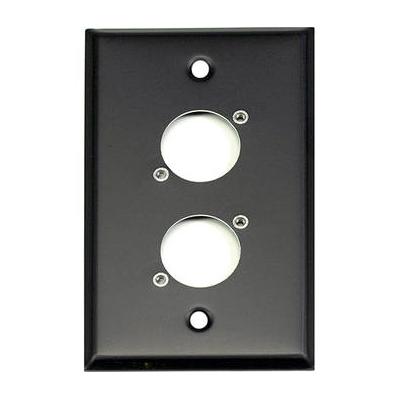 Whirlwind WP1B/2NDH 1-Gang Wall Plate Punched for 2 Neutrik XLR Terminals (Black Fini WP1B/2NDH