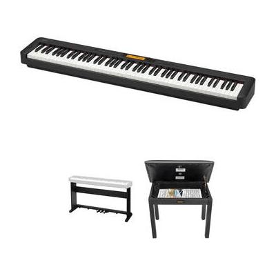 Casio CDP-S360 88-Key Slim-Body Portable Digital Piano Kit with 3-Pedal Wood Stan CDP-S360