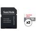 SanDisk 64GB Ultra UHS-I microSDXC Memory Card with SD Adapter (2-Pack) SDSQUNR-064G-GN3MA