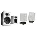 Audioengine A5+ 2-Way Bookshelf Speakers with DS2 Desktop Stands Kit (Hi-Gloss White, P A5+US-WHT