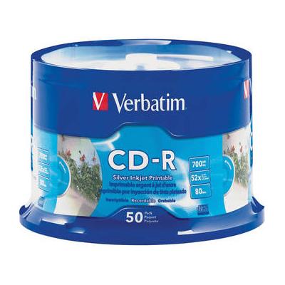 Verbatim CD-R 700MB 52x Silver Inkjet Printable Recordable Compact Disc (50-Pack Spi 95005