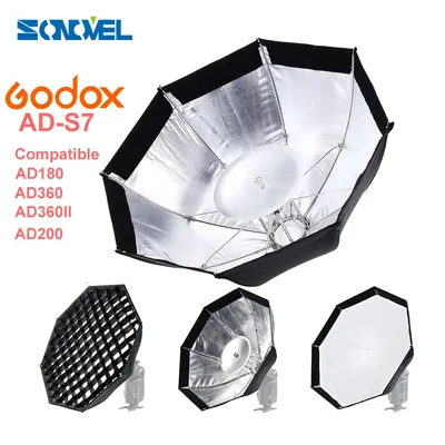 Godox AD-S7 Octogonal Softbox Parapluie Grille Soft Box pour WITIceO Flash Speedlite AD180 AD200