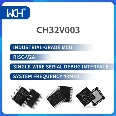 50 Teile/los CH32V003 Industrietaugliche MCU, RISC-V2A, Single-wire Serial Debug Interface, System Image