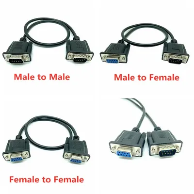 RS232-Kabel auf RS-232 DB9F auf DB9F-Stecker auf Buchse/Stecker DB9-Stecker Serielles Image