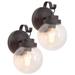 Aestite Set of 2 Glass 10.2" High Outdoor Wall Light