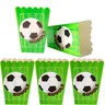 6packs Football Popcorn Boxes Soccer Theme Candy Box Popcorn Boy Happy Birthday Party Popcorn Bags