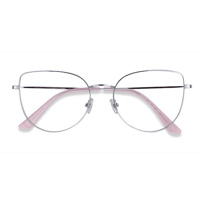 Female s horn Silver Titanium Prescription eyeglas...