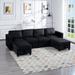 116" Square Arm Sectional Sofa U-Shape Velvet Upholstered Modular Couch with Reclined Backs and Storage, Ottoman Included