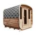 ALEKO Rustic Cedar Barrel Rounded Square 6 person Sauna with Roofing, Heater