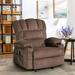 Brown Power Recliner Chair with Adjustable Rocking, Heating and Massage, USB Port, Side Pockets, Cup Holder